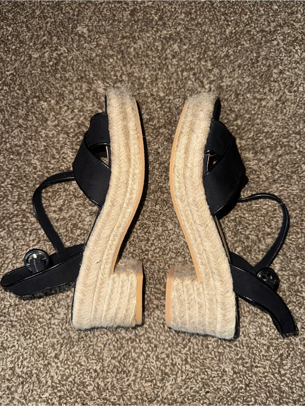 J. Crew Black Crisscross Espadrille Sandal with Ankle Strap